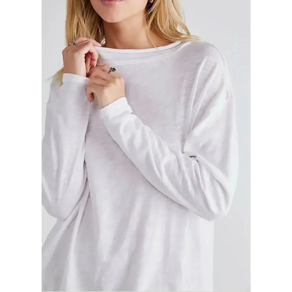 Free People We The Free Women’s Long Sleeve Regan Tee white M NEW